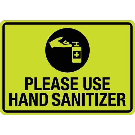 LYLE Sign, Please Use Hand Sanitizer (W Sym), LCUV-0122ST-RA_14x10 LCUV-0122ST-RA_14x10